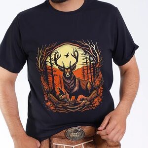 Alps Oak Graphic Stag Print Men's T-Shirt
